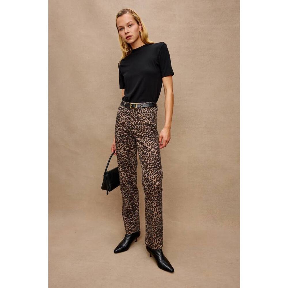 Rails Topanga Straight Leg Jean Brown Nala Leopard NWT Mob Wife Maximalist
